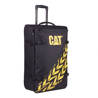 Troller CATERPILLAR Soft Luggage, 37 x 20 x 65 cm (Lxlxh), 57L, Polyester - negru cu imprimeu galben "CAT-84595-588"
