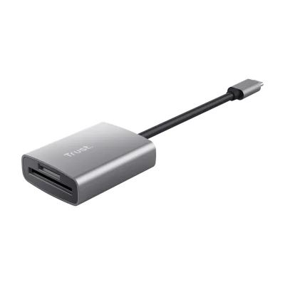 Trust 24136, MicroSD (TransFlash), SD, SDHC, SDXC, Aluminium, 140 Mbit/s, USB 3.2 Gen 1 (3.1 Gen 1) Type-C, 34 mm, 14 mm