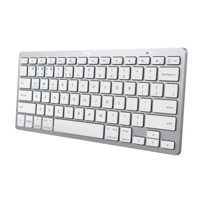 Trust 24651, 75%, Wireless, Bluetooth, Scissor key switch, QWERTY, Silver