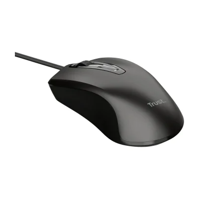 Trust 24657, Ambidextrous, Optical, USB Type-A, 1200 DPI, Black