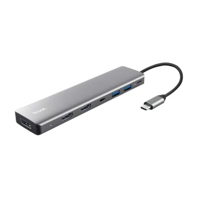 Trust 25661, USB Type-C, HDMI, USB 3.2 Gen 1 (3.1 Gen 1) Type-A, USB 3.2 Gen 1 (3.1 Gen 1) Type-C, Aluminium, 0.16 m, Windows 10, Windows 11, Mac OS X 13.0 Ventura, Mac OS X 14.0 Sonoma, Mac OS X 15.0 Sequoia