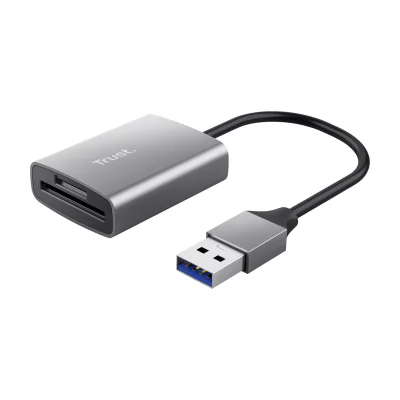 Trust Dalyx, MicroSD (TransFlash), SD, SDHC, SDXC, Aluminium, 140 Mbit/s, USB 3.2 Gen 1 (3.1 Gen 1), 34 mm, 14 mm