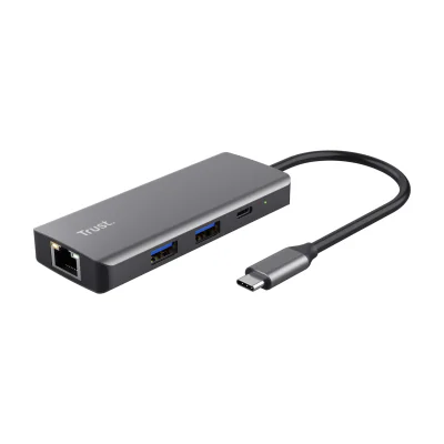 Trust Dalyx, USB Type-C, USB 2.0, 1000 Mbit/s, 60 Hz, 3840 x 2160 pixels, Silver