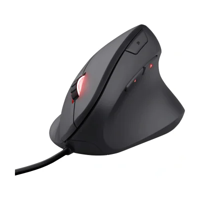 Trust GXT 144 Rexx, Right-hand, Vertical design, Optical, USB Type-A, 10000 DPI, Black