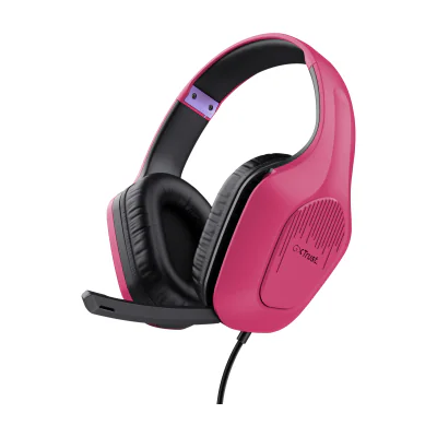 Trust GXT 415P Zirox, Wired, Gaming, 20 - 20000 Hz, 253 g, Headset, Pink