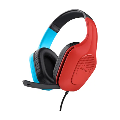 Trust GXT 416S Zirox, Wired, Gaming, 20 - 20000 Hz, 237 g, Headset, Black, Cyan, Red