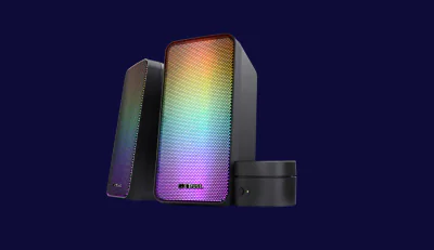 Trust GXT 611 WEZZ 2.0 Speaker Set LED  Remote control wired Controls on/off, volume control, right Connection type wired Cable length power cable 180 cm Cable length audio cable 180 cm Cable length satellite cable 120 cm  Power output (peak) 12 W Po