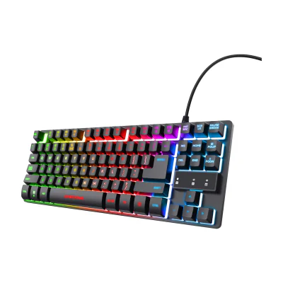 Trust GXT 833 Thado, Tenkeyless (80 - 87%), Wired, USB, Membrane, Black, Silver