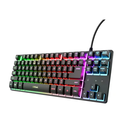 Trust GXT 833 Thado TKL, Wired, USB, Membrane, QWERTY, RGB LED, Black