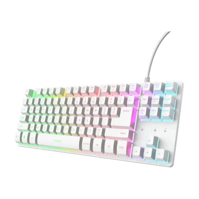 Trust GXT 833W Thado TKL, Wired, USB, Mechanical, QWERTY, RGB LED, White