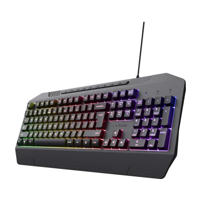 Trust GXT 836 Evocx, Wired, USB, Membrane, QWERTY, RGB LED, Black