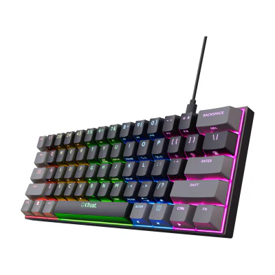 Trust GXT 867 Acira, 60%, Wired, USB, Mechanical, QWERTY, Black