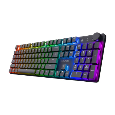 Trust GXT 868 Torix, Wired & Wireless, USB + RF Wireless + Bluetooth, Mechanical, QWERTY, LED, Black