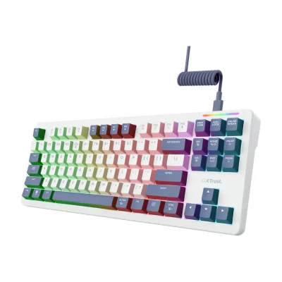 Trust GXT 872 Xyra, Wired, USB, Mechanical, QWERTY, RGB LED, White