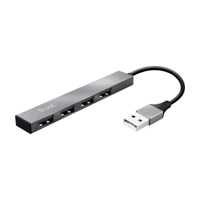 Trust Halyx, USB 2.0, USB 2.0, 480 Mbit/s, Aluminium, Aluminium, 0.1 m