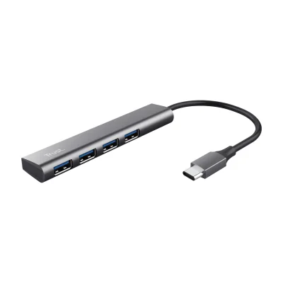 Trust Halyx, USB 3.2 Gen 1 (3.1 Gen 1) Type-A, USB Type-C, 5 Mbit/s, Grey, Power, 0.1 m