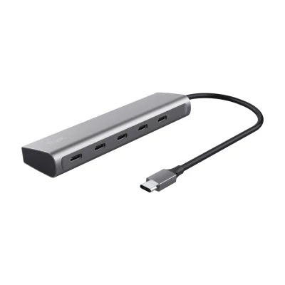 Trust Halyx, USB 3.2 Gen 1 (3.1 Gen 1) Type-C, USB Type-C, Silver, Acrylonitrile butadiene styrene (ABS), 100 W, 0.1 m