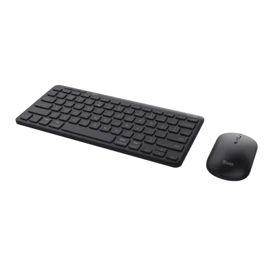 Trust Kit Wireless keyboard+mouse Lyra, mouse optic, rezolutie maxima 1200 DPI, conectivitate wireless, intefata USB-C, USB-A, negru