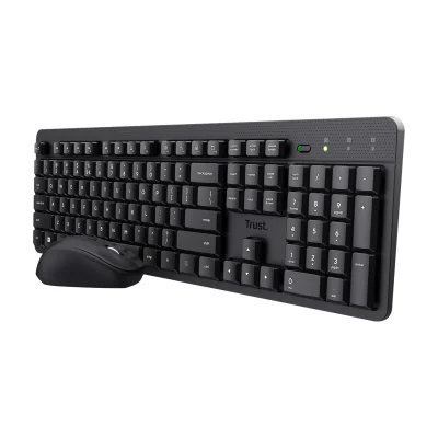 Trust Ody II, Wireless, RF Wireless, Membrane, QWERTY, Black, Mouse included