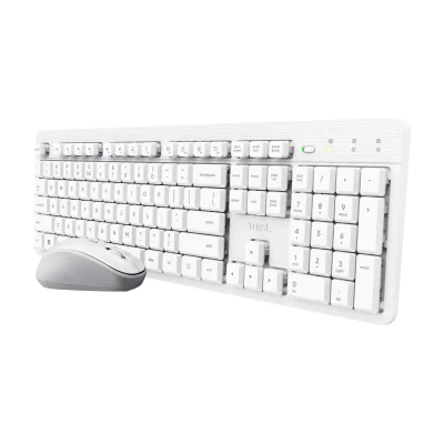 Trust Ody II, Wireless, RF Wireless, Membrane, QWERTY, White, Mouse included