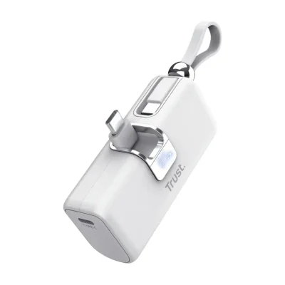 Trust Pacto, 5000 mAh, Lithium-Ion (Li-Ion), 3.6 V, White
