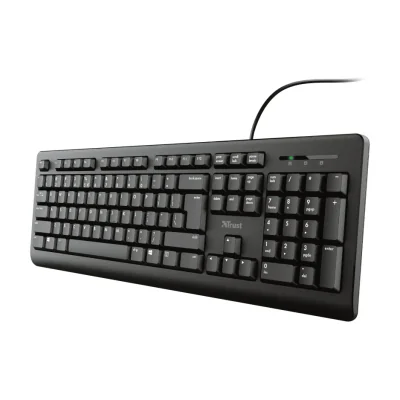 Trust Primo, Full-size (100%), Wired, USB, Membrane, QWERTY, Black