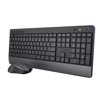 Trust Trezo, Wireless, RF Wireless, Membrane, QWERTY, Black, Mouse included