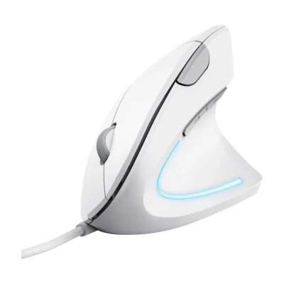 Trust Verto, Right-hand, Vertical design, Optical, USB Type-A, 1600 DPI, White