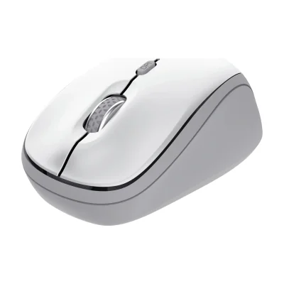 Trust Yvi+, Ambidextrous, Optical, RF Wireless + Bluetooth, 1600 DPI, White