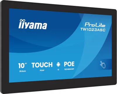 TW1023ASC-B3P 10,1" Panel-PC with Android 13+GMS, SOC uad-core RK3568 4GB, Storage 32GB, PCAP 10-Points Touch, 280x800, IPS panel, Speakers, POE, WIFI, BT5.2, SD Slot, HDMI-out "TW1023ASC-B3P"