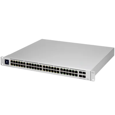 Ubiquiti Layer 3 switch with (48) GbE RJ45 ports and (4) 10G SFP+ ports. "USW-PRO-48-EU"