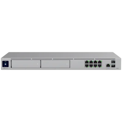 Ubiquiti rack-mount Cloud Gateway with 10 Gbps perfor multi-WAN load balancing, and two NVR drive bays designed for large-scale, multi-application UniFi sites "UDM-PRO-MAX-EU"