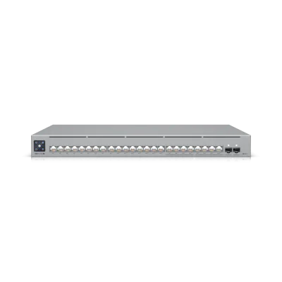 UBIQUITI UNIFI PRO MAX SWITCH 24-PORTPOE, interfata de retea (16) porturi GbE RJ45, (8) porturi 1/2,5 GbE RJ45, (2) porturi 10G SFP+, capacitate comutare 112 Gbps, AC/DC, internă, 450W, PoE disponibil 400W