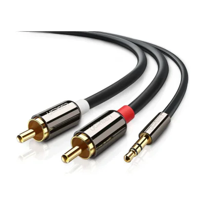 Ugreen 10584, 2 x RCA, Male, 3.5mm, Male, 2 m, Black