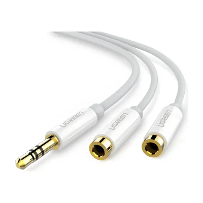 Ugreen 10739, 3.5mm, Male, 2 x 3.5mm, Female, 0.25 m, White