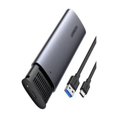 Ugreen 10903, SSD enclosure, M.2, Serial ATA III, 5 Gbit/s, USB connectivity, Black, Grey