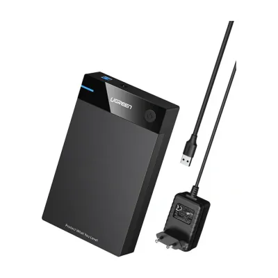 Ugreen 50422, HDD/SSD enclosure, 2.5/3.5", Serial ATA, Serial ATA II, Serial ATA III, 5 Gbit/s, USB connectivity, Black