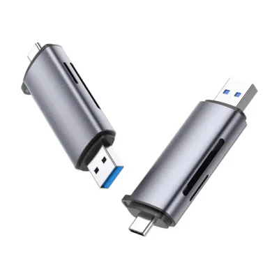 Ugreen 50706, MMC, MicroSD (TransFlash), MicroSDHC, MicroSDXC, RS-MMC, SD, SDHC, SDXC, Silver, USB/Micro-USB, 73.7 mm, 21.5 mm, 11.6 mm