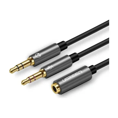 Ugreen 6957303828999, Black, Grey, 3.5mm mini jack, 3.5mm mini jack, Male, Female, Thermoplastic elastomer (TPE)