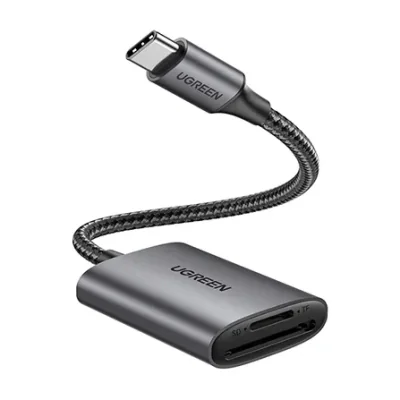 Ugreen 80888, MicroSD (TransFlash), SD, Black, Metallic, 100 Mbit/s, USB 3.2 Gen 1 (3.1 Gen 1) Type-C, 34 mm, 56.1 mm