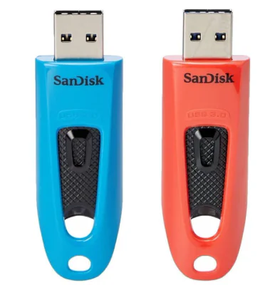 ULTRA 64GB USB 3.0 FLASH DRIVE/130MB/S READ TWIN PACK (BLUE AND