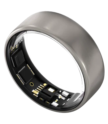 Ultrahuman Ring Air - Smart Ring, Charger, USB Cable / Size-11- Raw_Titanium