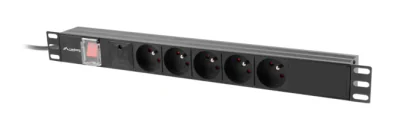 PDU Lanberg 19" 1U 10A, 5 prize, conector C14, negru