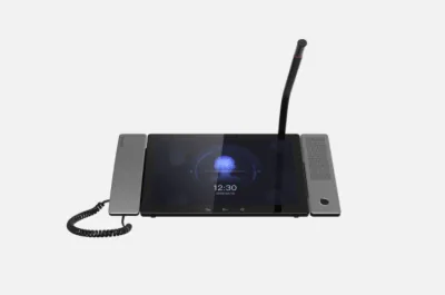 Unitate de control( Master station) cu Android pentru videointerfonie Hikvision DS-KM9503, 10.1-inch IPS cu  touch screen, rezolutie 1280 × 800, sistem de operare Android 7.1, server SIP integrat, se pot conecta pana la 10000 de dispozitive, suporta 