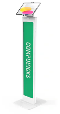 UNIVERSAL TABLET CLING/BRANDABLE FLOOR STAND - WHITE