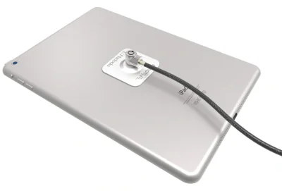 UNIVERSAL TABLET LOCK PLATE/WITH KEYED CABLE LOCK - BLACK