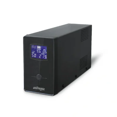 GEMBIRD UPS with AVR Line-Interactive 650VA 2xIEC 1xSchuko 230V OUT LCD Intelligent surge-overload- and short-circuit protection