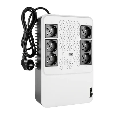 UPS LEGRAND, "Keor Multiplug", Line Int. cu management, brick, 600VA/360W, AVR, Schuko x 6, 1 x baterie 12V/7.2Ah, back-up 1 - 10 min., "LN310081"