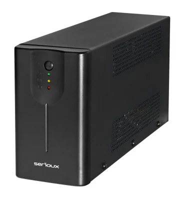 UPS Serioux Line Interactive 1200LI,Led, capacitate 1200VA/720W, 4 prize Schuko , baterie 12 V / 7.0 Ah × 2, timp mediu de functionare pe baterii 10 min - 50% sarcina, management USB/RJ45, software inclus,