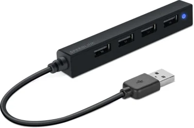 USB HUB SPEEDLINK SNAPPY SLIM 4 PORTS 2.0 BK "SL-140000-BK"